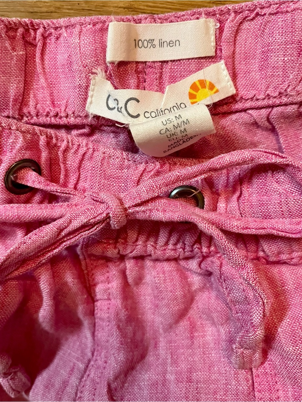 Linen Shorts C&C California Pink Size Medium - Picture 3 of 8